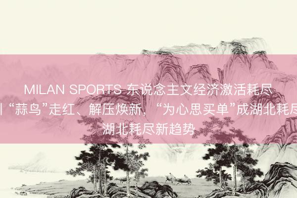 MILAN SPORTS 东说念主文经济激活耗尽新动能丨“蒜鸟”走红、解压焕新，“为心思买单”成湖北耗尽新趋势